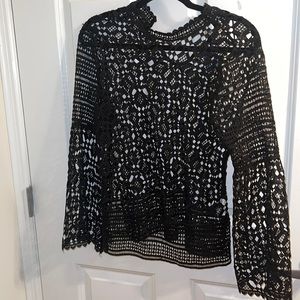 Bell sleeve embroidered blouse